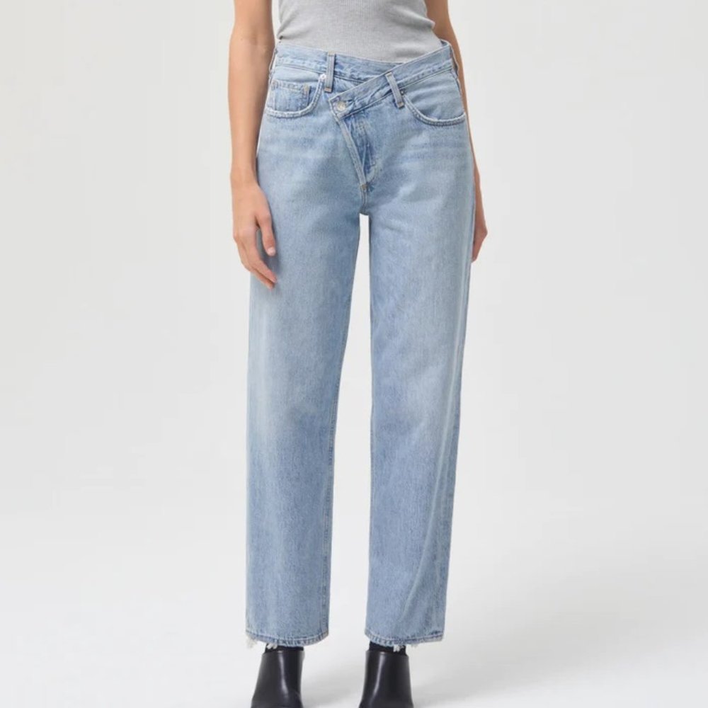 NWT Agolde Criss Crossed Upsized Jeans in Suburbia - Sz 25